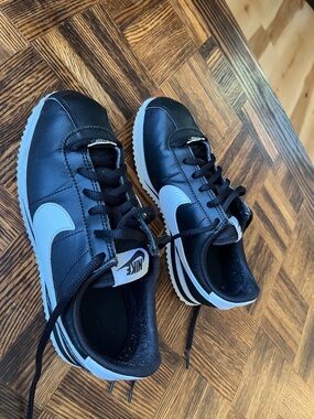 Nike Black Cortez Sneakers with White Swoosh